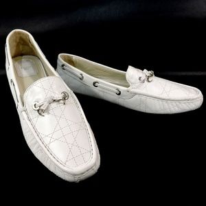 CHRISTIAN DIOR COMFORT WHITE LEATHER LOAFERS